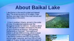 Baykal Gölü İngilis dili dərsi üçün təqdimat (7-ci sinif) Baykal gölü ingilis dilində nə kimi görünür